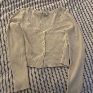 Abercrombie & Fitch White Cardigan Sweater